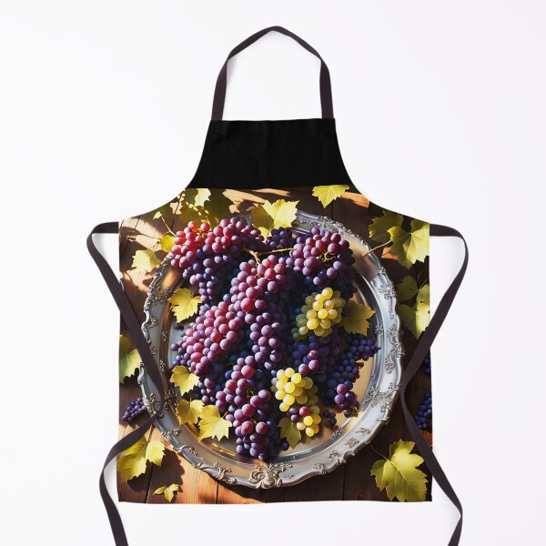 Item preview, Purple Grapes on Silver Tray – Elegant Overhead Still Life designed and sold by EmeraldeaArt.
