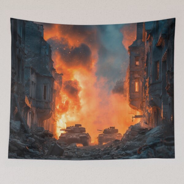 Item preview, Tank Battle in a Bombed French Village designed and sold by Rtymer.