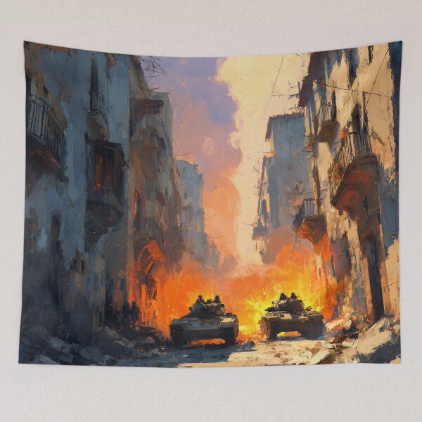 Item preview, Tank Battle in a Bombed French Village designed and sold by Rtymer.