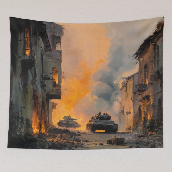 Item preview, Tank Battle in a Bombed French Village designed and sold by Rtymer.