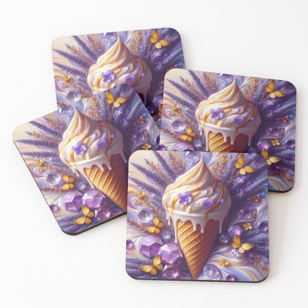 Item preview, Lavender and Vanilla Fantasy Ice Cream – Purple Yellow Dreamy Aesthetic designed and sold by EmeraldeaArt.