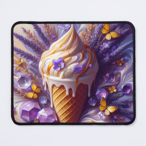 Item preview, Lavender and Vanilla Fantasy Ice Cream – Purple Yellow Dreamy Aesthetic designed and sold by EmeraldeaArt.