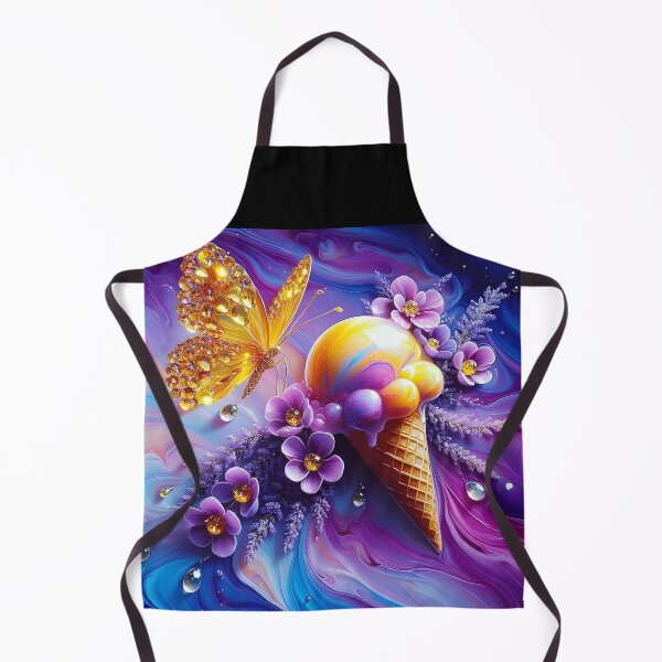 Item preview, Golden Glow Ice Cream Cone with Crystal Butterfly – Purple Fantasy Aesthetic designed and sold by EmeraldeaArt.