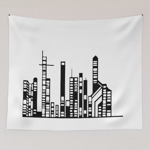 Item preview, Copie de Copie de Paysage Urbain 10 (simple, noir et blanc, minimaliste) designed and sold by EBFCDesigns.