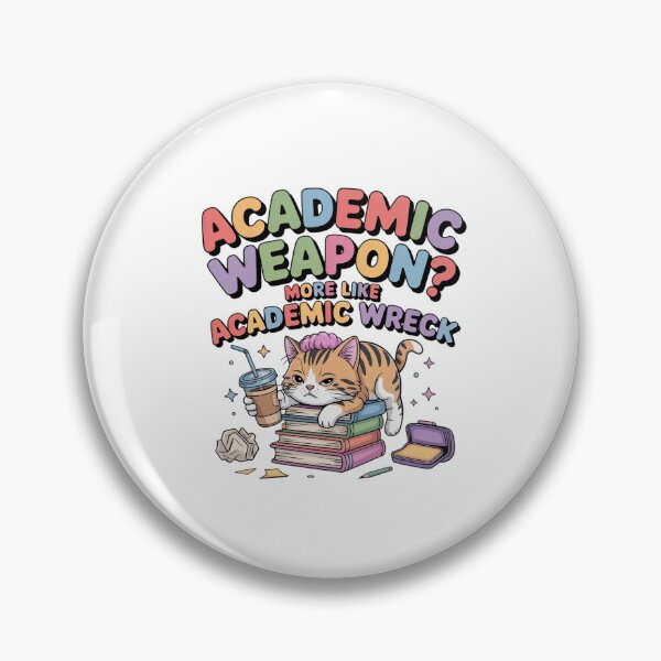 Item preview, Kawaii Academic Burnout Cat – Academic Weapon? More Like Academic Wreck designed and sold by MagicWander.