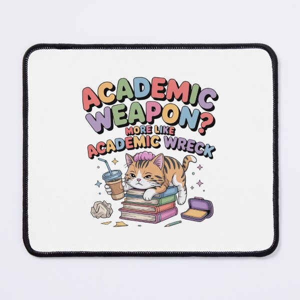 Item preview, Kawaii Academic Burnout Cat – Academic Weapon? More Like Academic Wreck designed and sold by MagicWander.