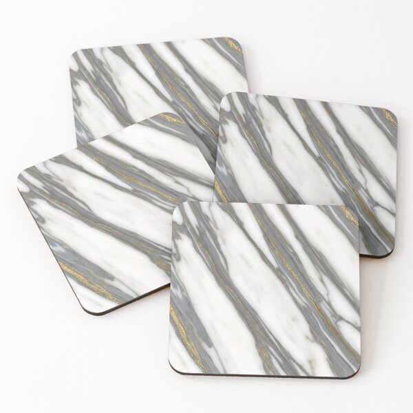 Item preview, Calacatta Oro Marble Texture – White Stone with Dramatic Grey & Gold Veins designed and sold by AV.