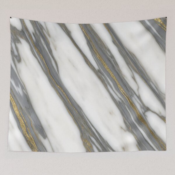 Item preview, Calacatta Oro Marble Texture – White Stone with Dramatic Grey & Gold Veins designed and sold by AV.