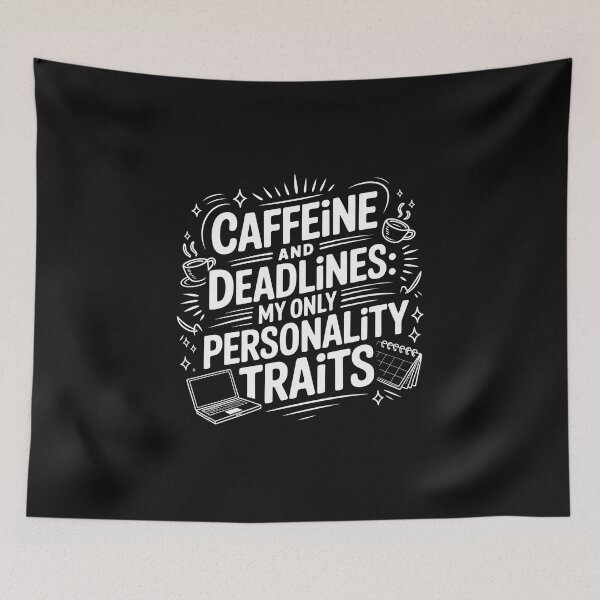 Item preview, Caffeine and Deadlines – Funny Academic Burnout Student  designed and sold by MagicWander.