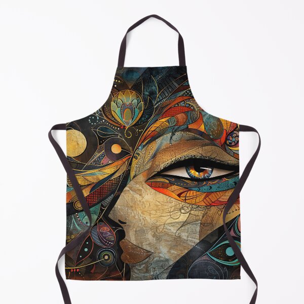 Item preview, Mystic Gaze in Kaleidoscope Hues – Abstract Fantasy Female Face designed and sold by NeoNebulaArt.
