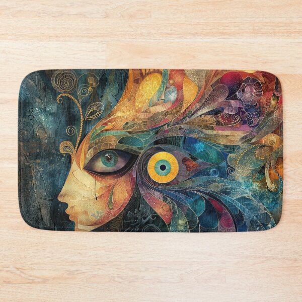 Item preview, Tears of Color – Surreal Fantasy Woman with Vibrant Feathered Eye designed and sold by NeoNebulaArt.
