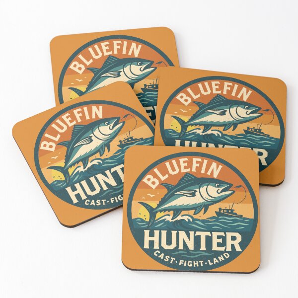 Item preview, “Bluefin Hunter – Cast • Fight • Land” Offshore Sport-Fishing designed and sold by Fierce Wave Supply Co..