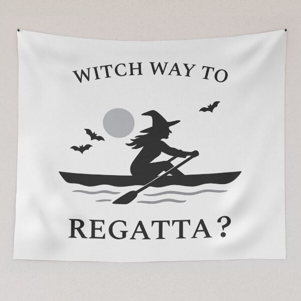 Item preview, Witch Way to Regatta? Rowing Crew Sport Boat Racing designed and sold by LadyInEverGreen.
