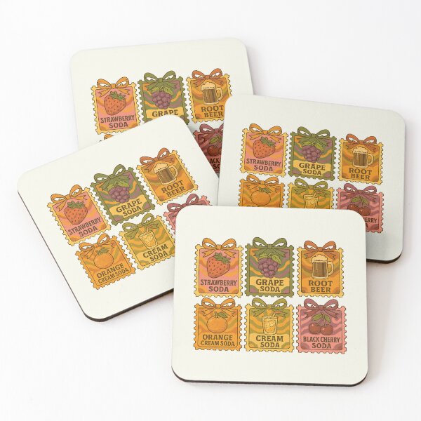 Item preview, Summer Fruit Cherries Strawberries Oranges Grapes Stamp Style Vintage designed and sold by SunfullyYours.