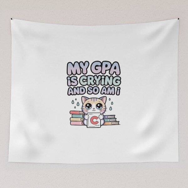 Item preview, My GPA Is Crying and So Am I – Kawaii Cat Student designed and sold by MagicWander.