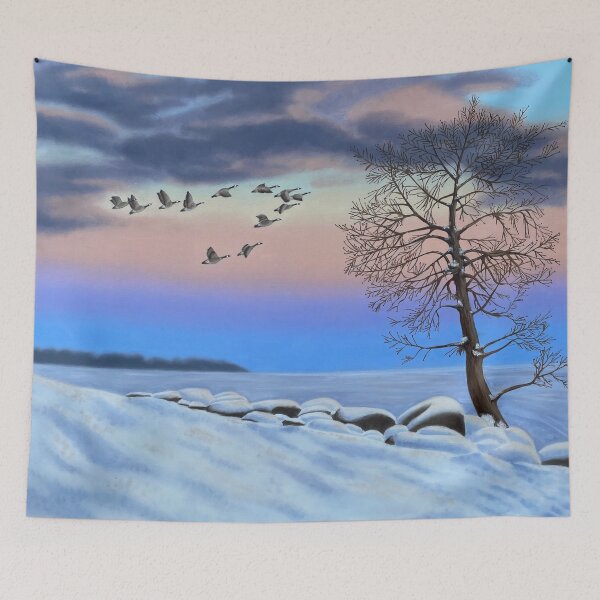 Item preview, Serene Nature Art on Canvas -- Sunset in Winter designed and sold by Fatimuse.