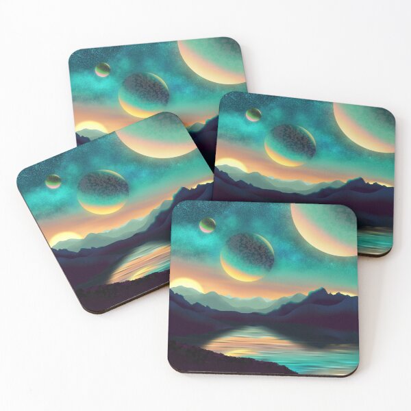 Item preview, Alien Sunrise – Sci-Fi Mountain Reflections designed and sold by Twiggy94.