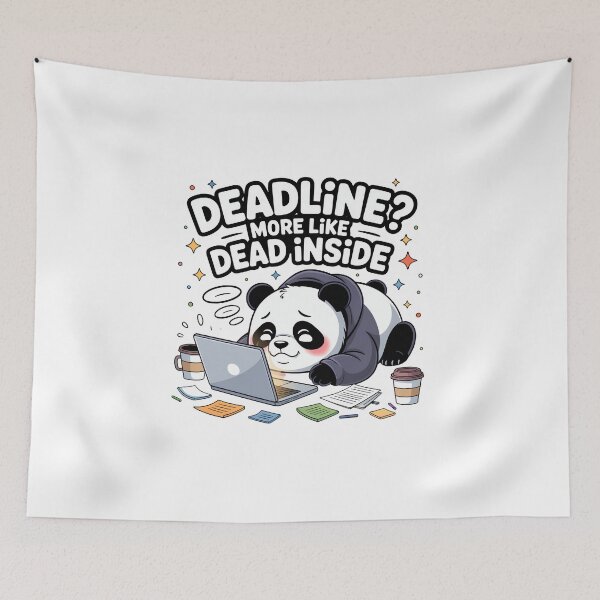 Item preview, Deadline? More Like Dead Inside – Cute Chibi Panda Burnout designed and sold by MagicWander.