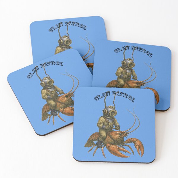 Item preview, Vintage Diver with Diving Helmet Riding on the Back of a Giant Crayfish URM designed and sold by urmaddad.