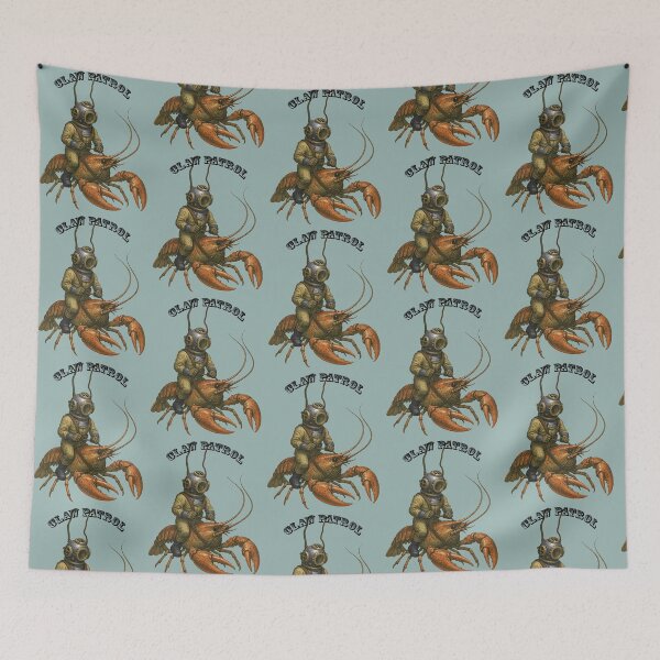 Item preview, Vintage Diver with Diving Helmet Riding on the Back of a Giant Crayfish URM designed and sold by urmaddad.