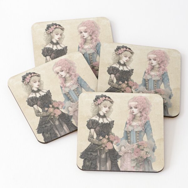 Item preview, Gothic Twins | Pastel Victorian Goth | Blonde and Pink Sisters designed and sold by Radiant-Art.