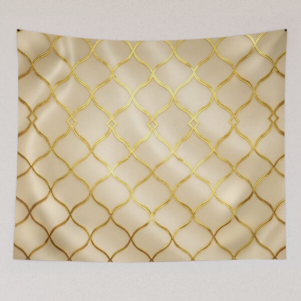 Item preview, Golden Lattice Silk Texture – Elegant Cream Background Pattern designed and sold by AV.