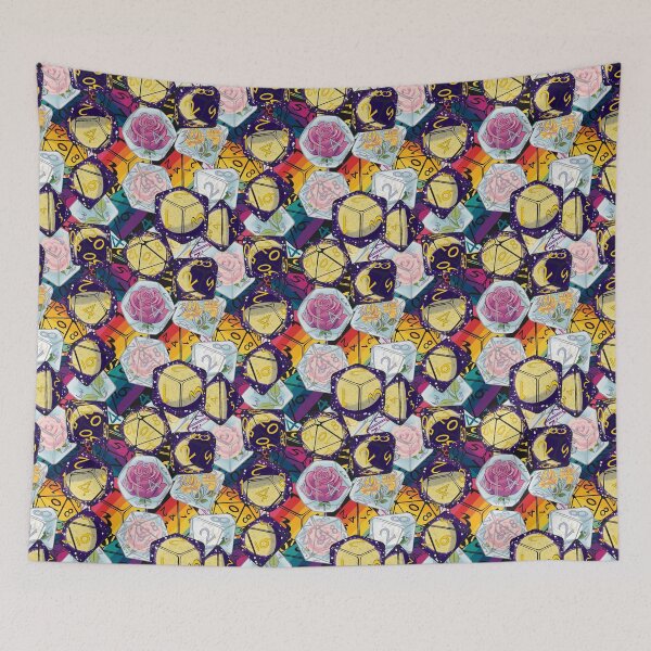 Item preview, Rainbow Rose Moons Dice Repeating Tile Set designed and sold by Ivorycrow.