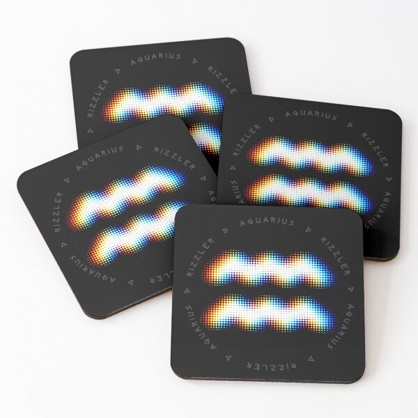 Item preview, Aquarius Glitch – Futuristic Halftone Zodiac Symbol in Neon Flow designed and sold by H Jonas.