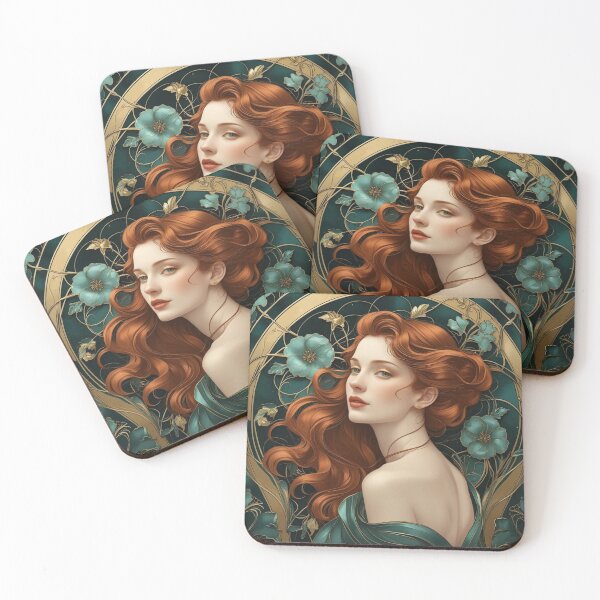 Item preview, Elegant Woman with Fiery Red Hair designed and sold by Rue Market.