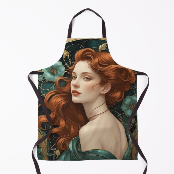 Item preview, Elegant Woman with Fiery Red Hair designed and sold by Rue Market.