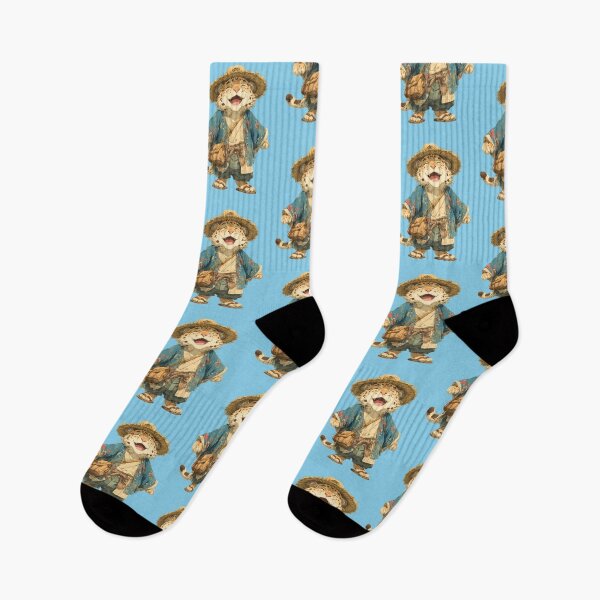 Item preview,  Title: "Wanderer's Joy – Cartoon Leopard Explorer" designed and sold by MYTHIC PEEL STICKERS.