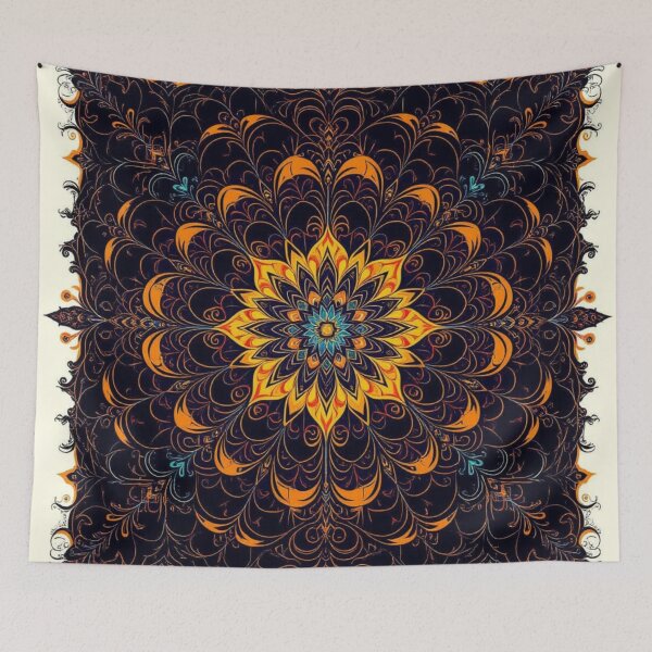 Item preview, Twilight Ember – Ornate Mandala Art in Fiery Autumn Hues designed and sold by Harmonic_Layers.