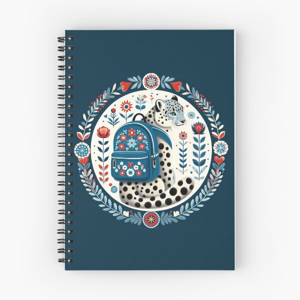Item preview, Snow Leopard: Hope for Wildlife: Back to School - Scandinavian Folk Art by heidiannemorris © designed and sold by FOLK ART FUSION.