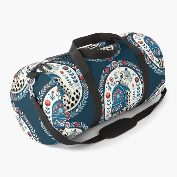 Item preview, Snow Leopard: Hope for Wildlife: Back to School - Scandinavian Folk Art by heidiannemorris © designed and sold by FOLK ART FUSION.