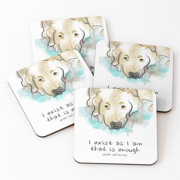 Item preview, I Exist As I Am Walt Whitman Quote With Dog Art  designed and sold by art64.