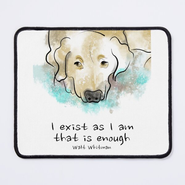 Item preview, I Exist As I Am Walt Whitman Quote With Dog Art designed and sold by art64.