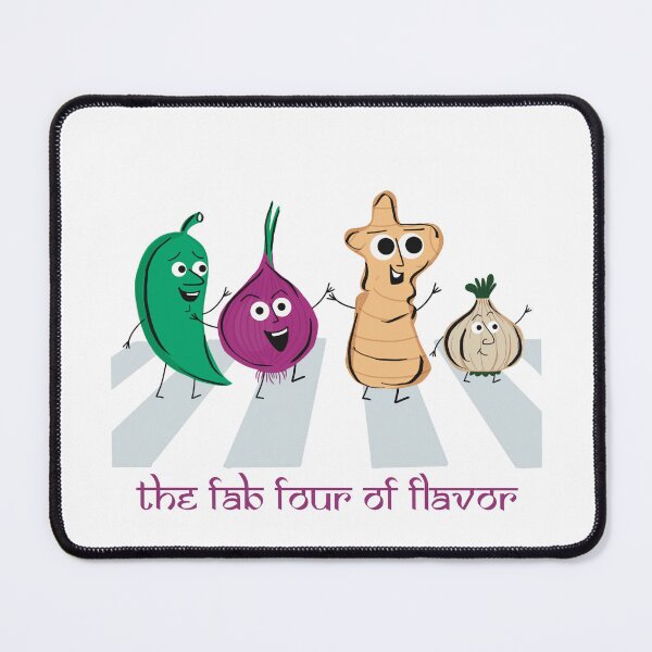 Item preview, Fab-Four-Of-Flavor | Abbey-Road Parody | Garlic Ginger Onion Chili designed and sold by geetasadashivan.