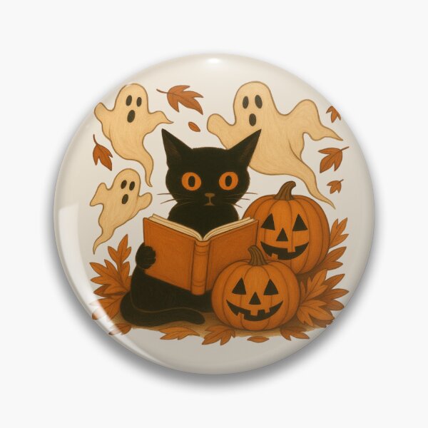 Artikelvorschau, Black Cat Book Lover - Gruseliges, gemütliches Halloween für Leser entworfen und verkauft von darkskydelights.
