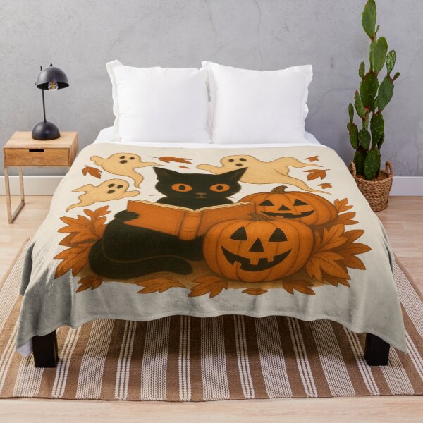 Artikelvorschau, Black Cat Book Lover - Gruseliges, gemütliches Halloween für Leser entworfen und verkauft von darkskydelights.