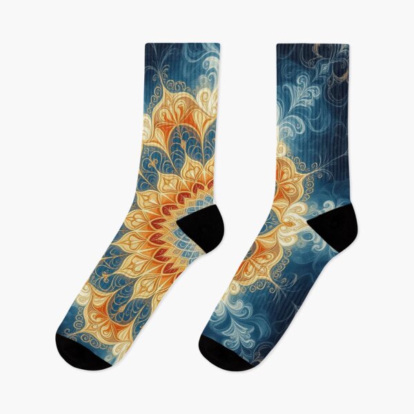 Item preview, Fiery Blue Mandala – Intricate Flame-Inspired Pattern designed and sold by Harmonic_Layers.