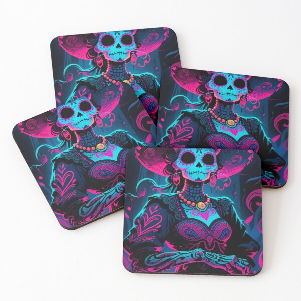 Item preview, Catrina Neon Art – Day of the Dead Inspired Illustration designed and sold by  Ojo de Lilith.