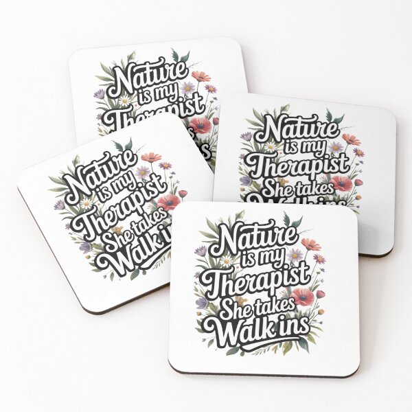 Item preview, Nature Is My Therapist She Takes Walk Ins – Wildflower Typography Design designed and sold by Free Soul Designs.