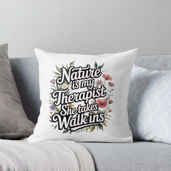 Item preview, Nature Is My Therapist She Takes Walk Ins – Wildflower Typography Design designed and sold by Free Soul Designs.