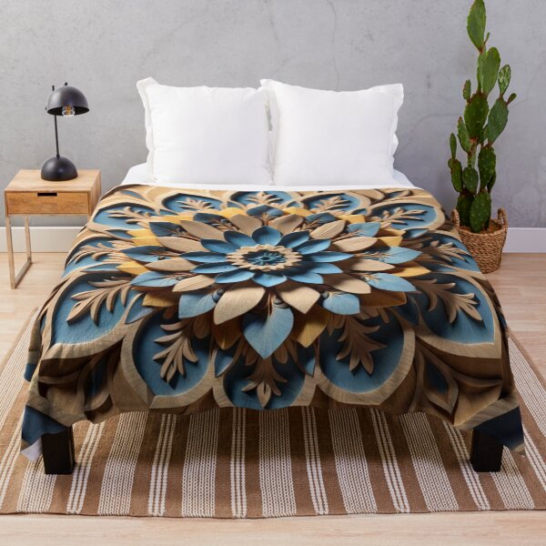 Item preview, 3D Blue & Wood Floral Paper Mandala designed and sold by Harmonic_Layers.