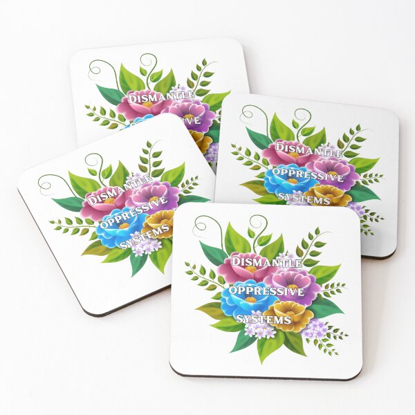 Item preview, Dismantle Oppressive Systems Purple Blue Pink & Golden Flowers designed and sold by 2CRE8IVE4925.