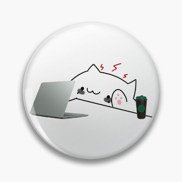 Item preview, Tired Cat, Laptop and Coffee Meme designed and sold by Lottie555.