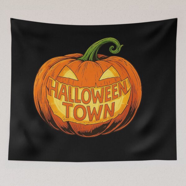 Item preview, Vintage Halloween Town Pumpkin – Retro Jack-o’-Lantern Design designed and sold by Uglyandcute.