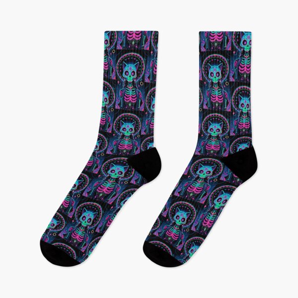 Item preview, Catrinas Neon Art – Day of the Dead Inspired Illustration designed and sold by  Ojo de Lilith.