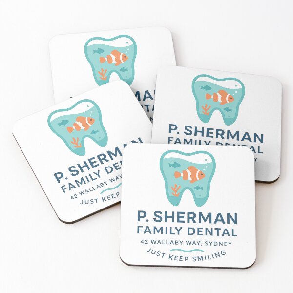 Item preview, P. Sherman Family Dental – Just Keep Smiling | Funny Finding Nemo Parody designed and sold by Zippitydodads.
