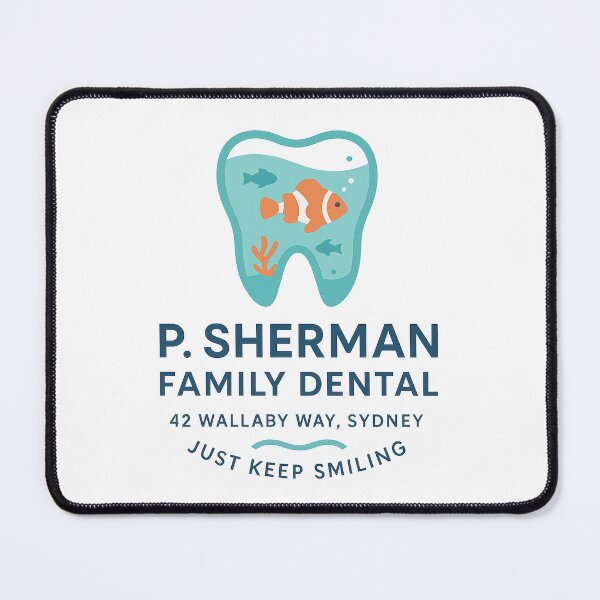 Item preview, P. Sherman Family Dental – Just Keep Smiling | Funny Finding Nemo Parody designed and sold by Zippitydodads.